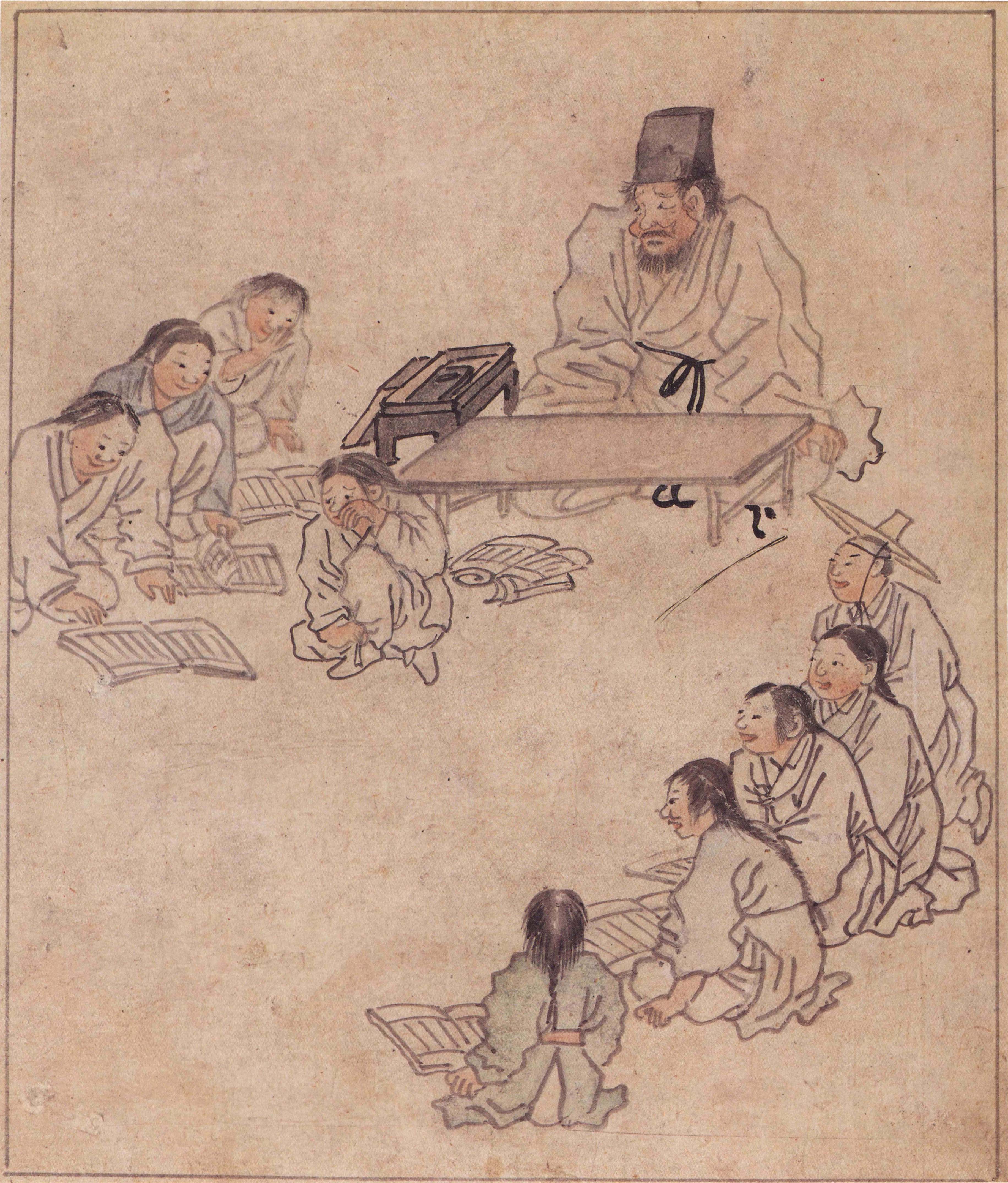 김홍도 서당 (Village School) — Kim Hong-do, 18th century